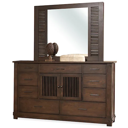 Doored Dresser & Slat Mirror